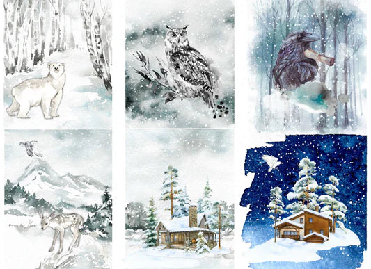 Winter Project Blocks - Roycycled Decoupage Paper (