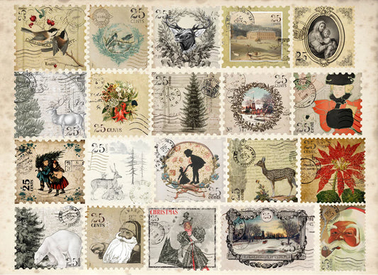 Christmas Postage- Roycycled Decoupage Paper