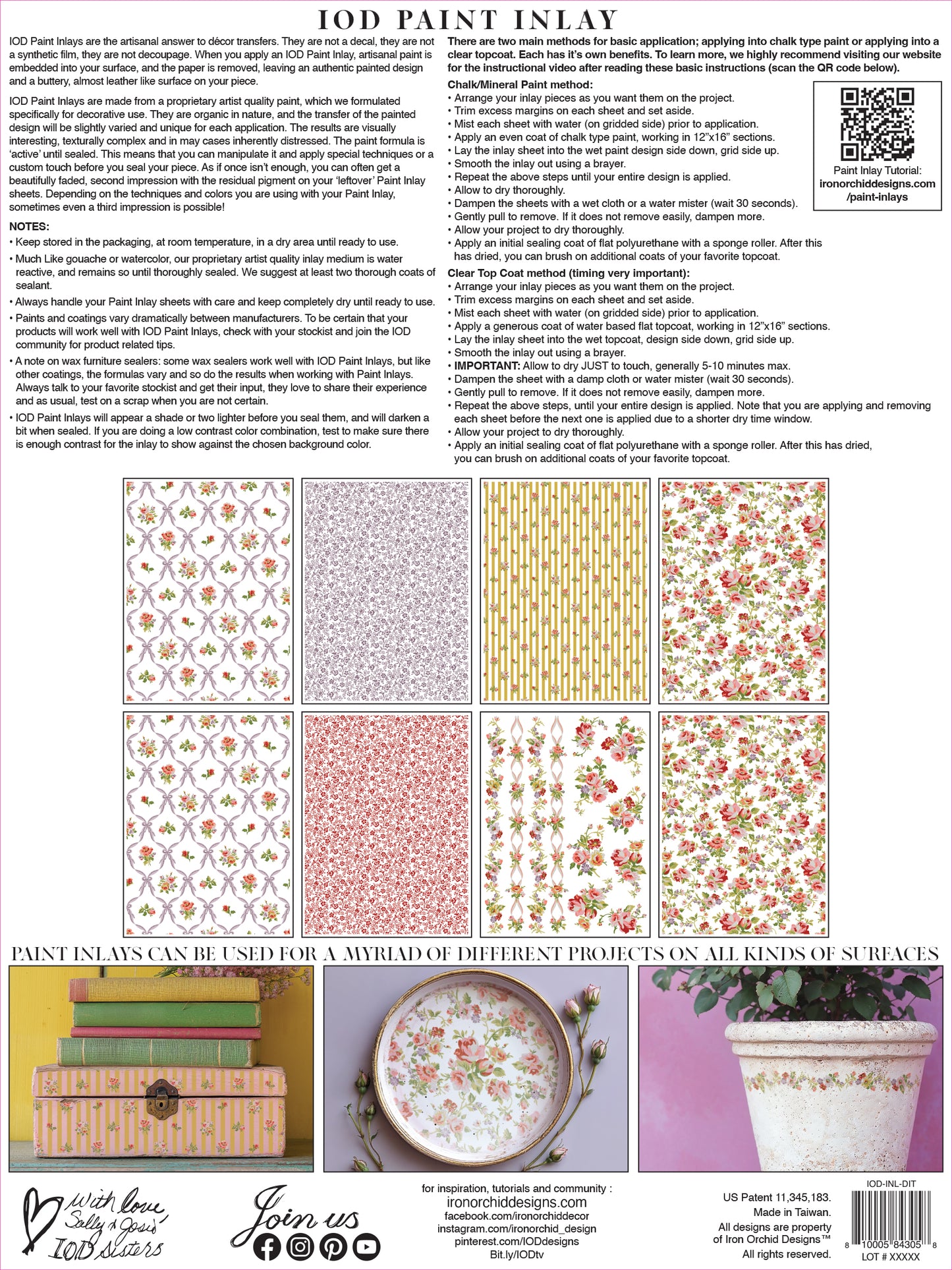 Ditsy Blooms IOD Paint Inlay 12x16 - Limited Edition