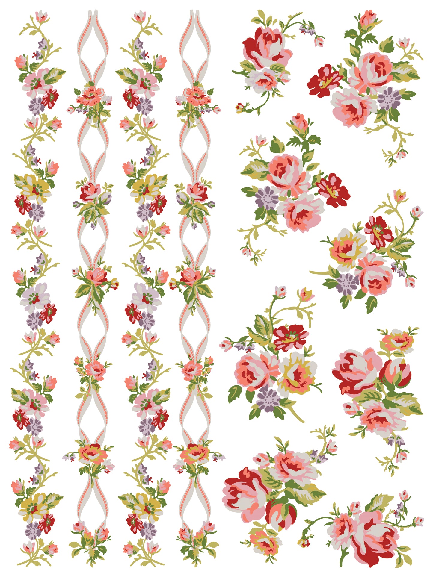 Ditsy Blooms IOD Paint Inlay 12x16 - Limited Edition