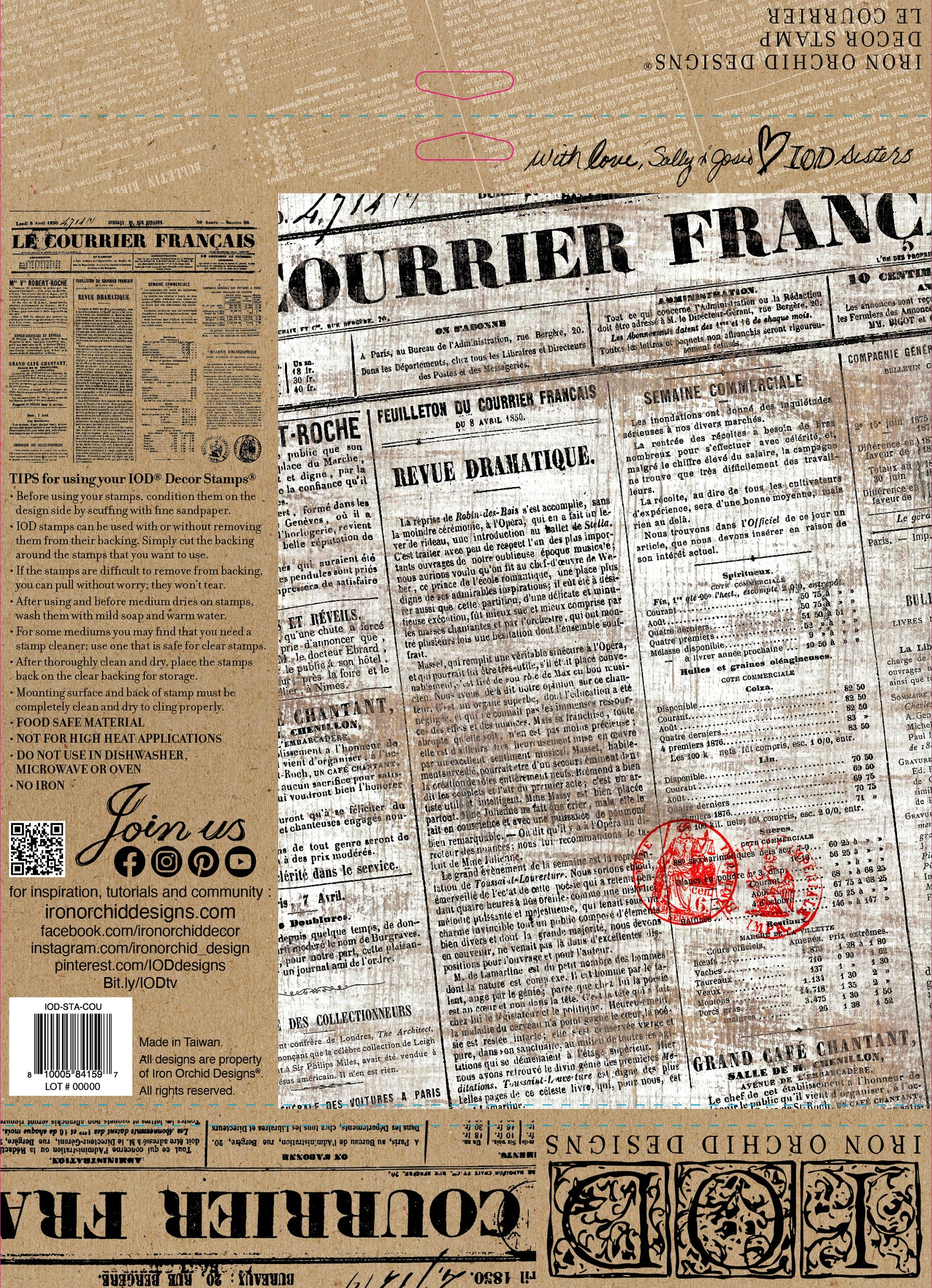 Le Courrier - IOD Decor Stamp