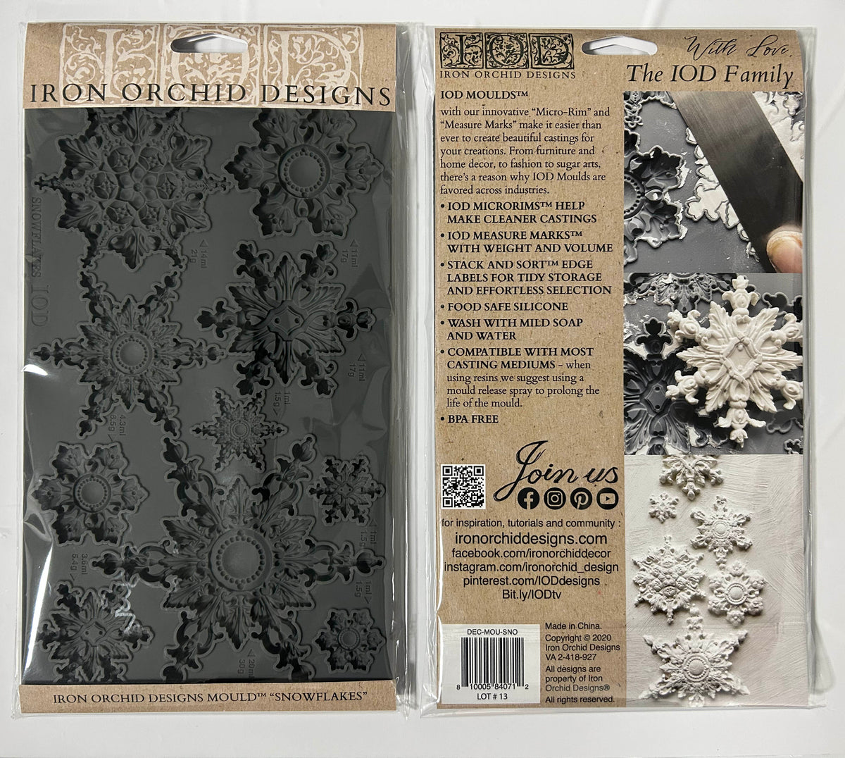Snowflakes - IOD Mould 6 x 10 - Winter Encore 2026 Limited Edition
