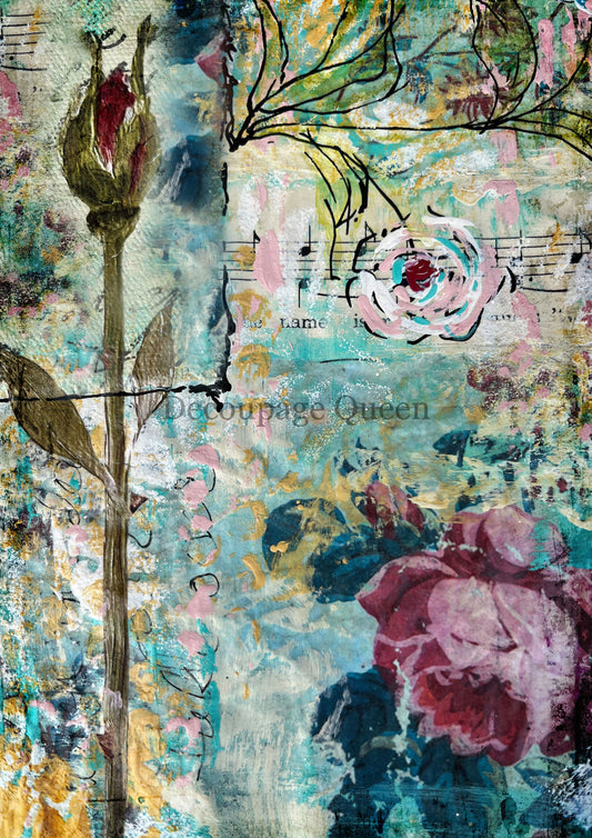 Sweet and Sassy Blue Journal - Decoupage Queen Rice Paper