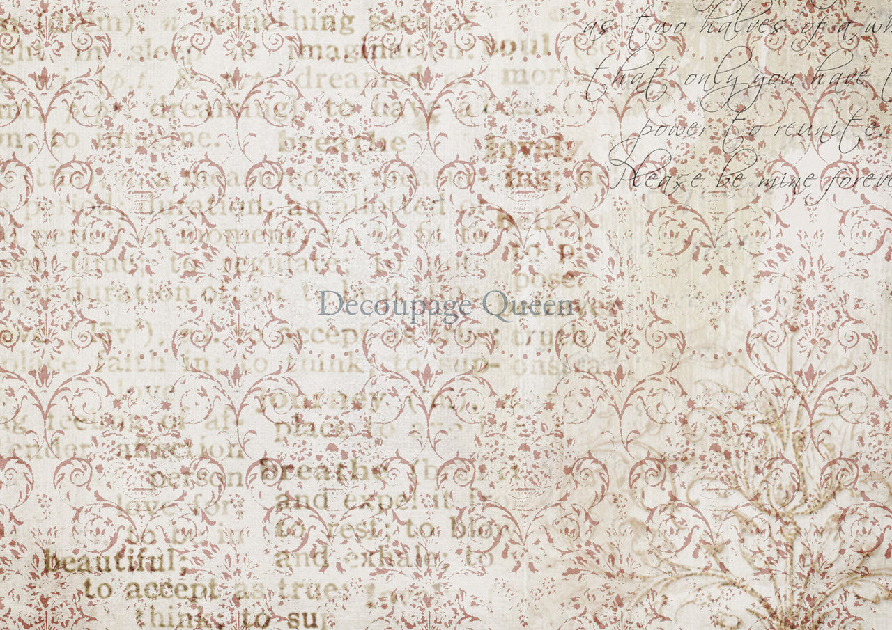 Damask Script - Decoupage Queen Rice Paper