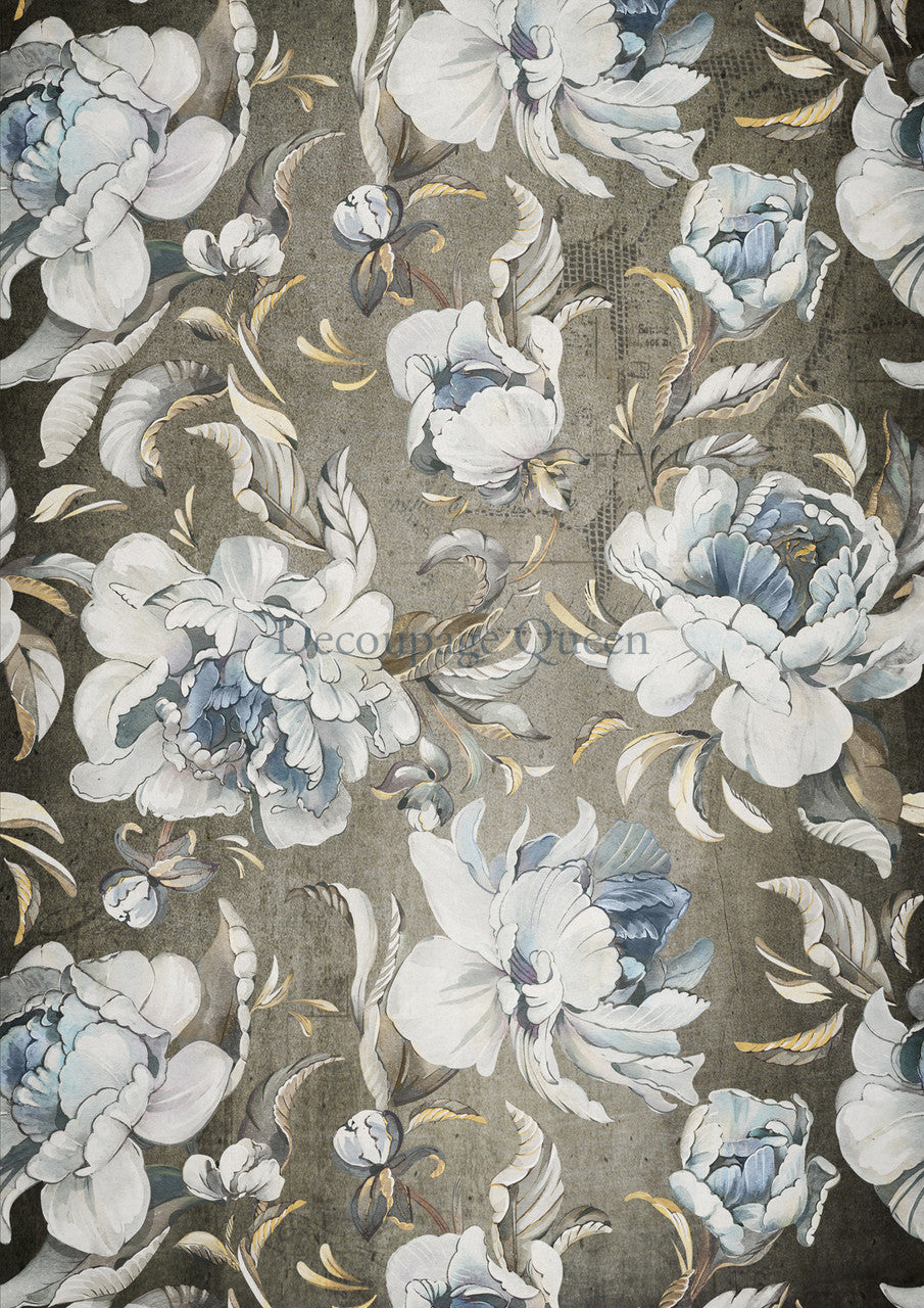 Blue Peonies- Decoupage Queen Rice Paper