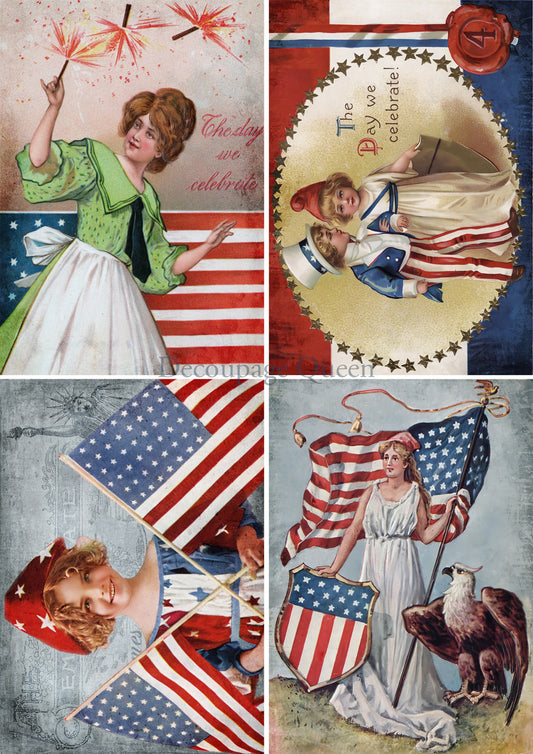 Fourth of July - Decoupage Queen Rice Paper