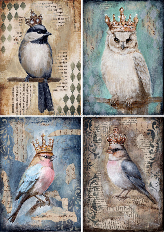 Teresa Rene Art The Four Birds - Decoupage Queen Rice Paper