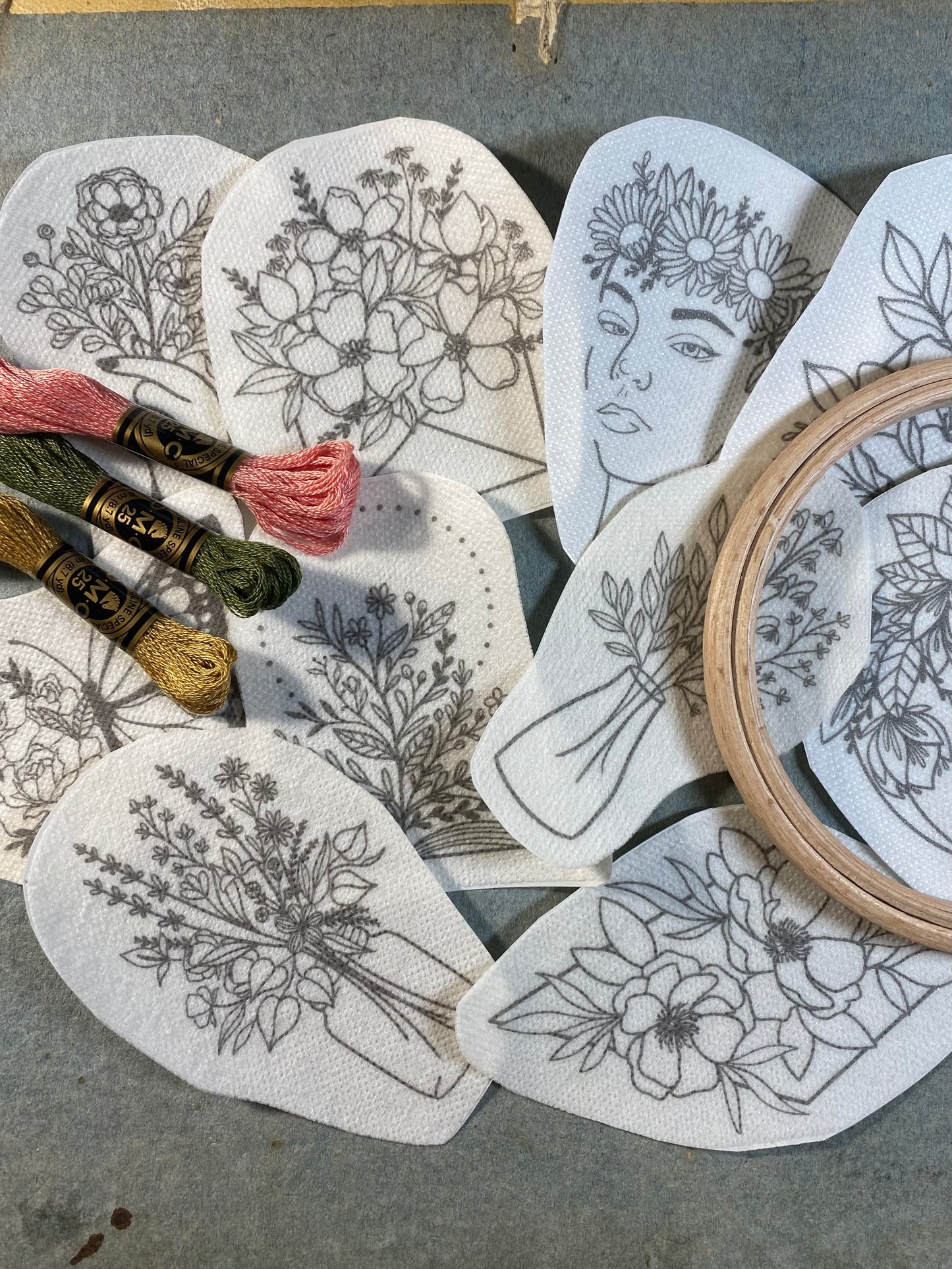 Stick and Stitch Embroidery Pack - Boho Flowers