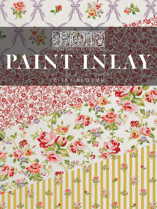 Ditsy Blooms IOD Paint Inlay 12x16 - Limited Edition