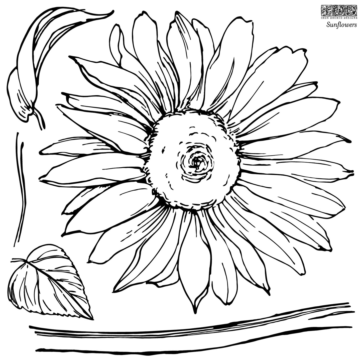 Sunflowers 12x12 IOD Stamp
