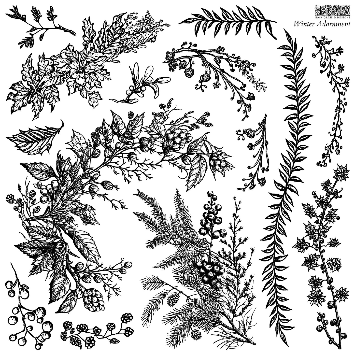 Winter Adornment - IOD Decor Stamp - Winter 2023 Limited Edition