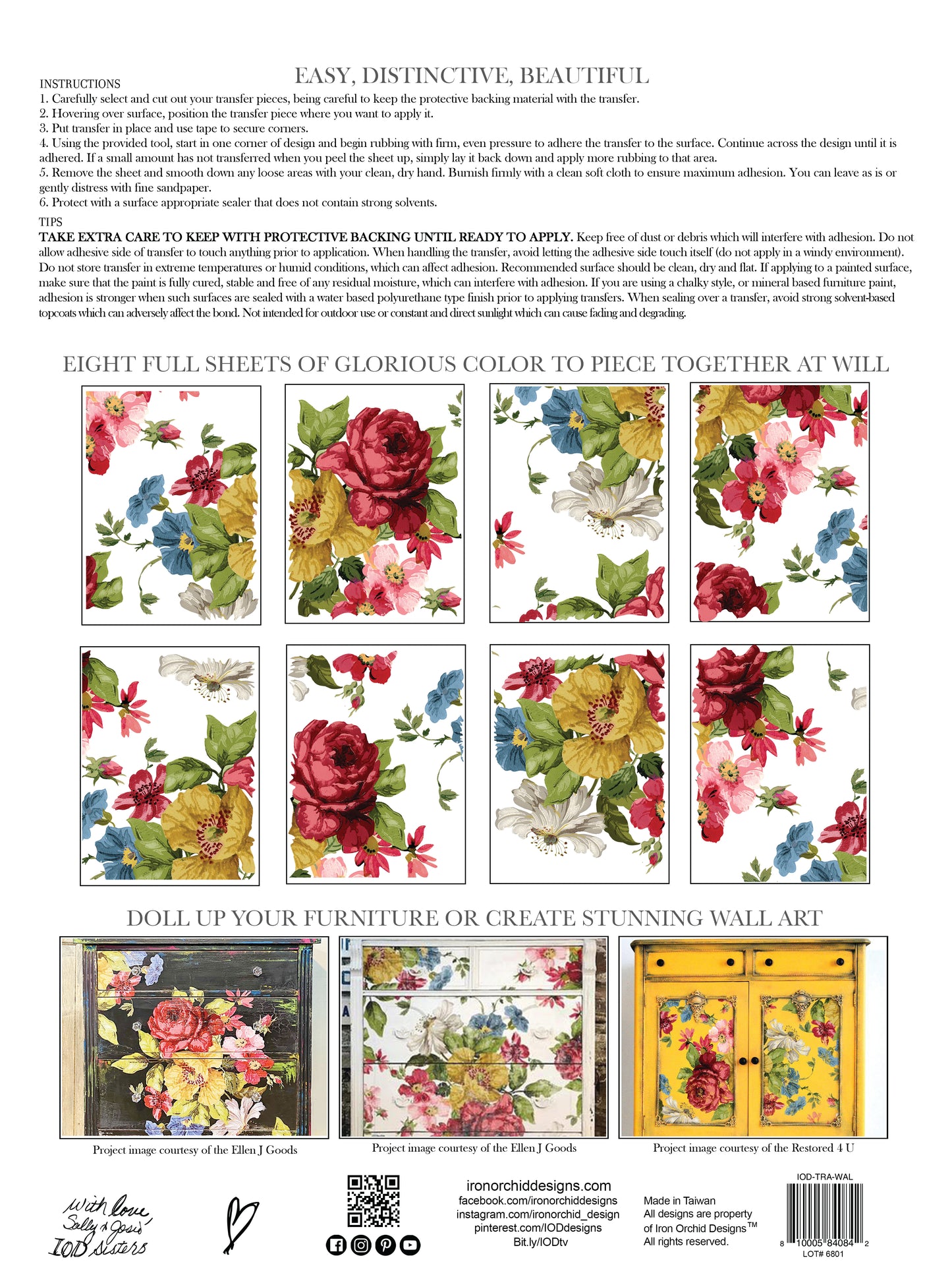 Wall Flower - IOD Transfer