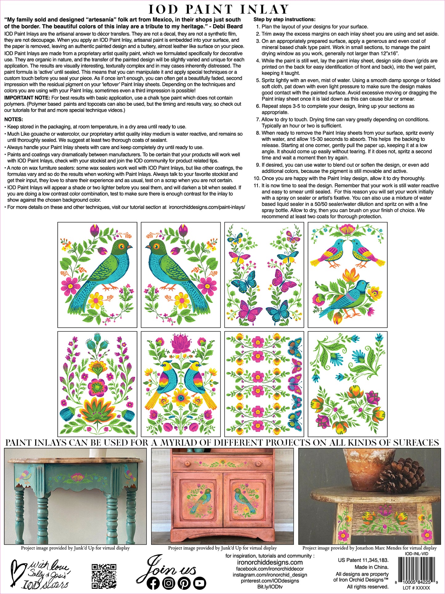 Vida Flora - IOD Paint Inlay - Limited Edition Design by Debbie Beard of Debbie's Design Diary