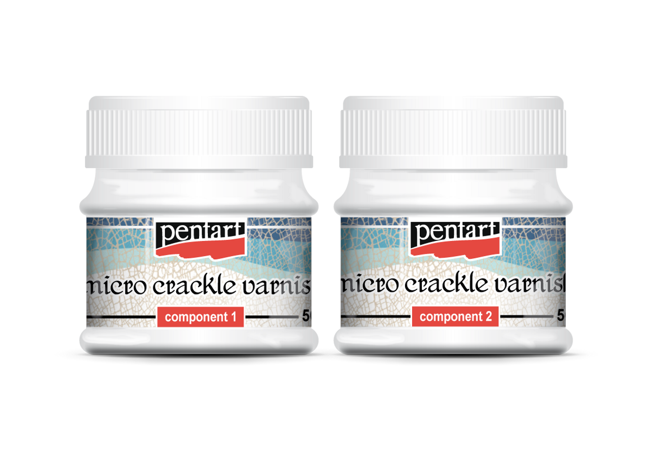 Micro crackle varnish, 2 components, 50 ml set