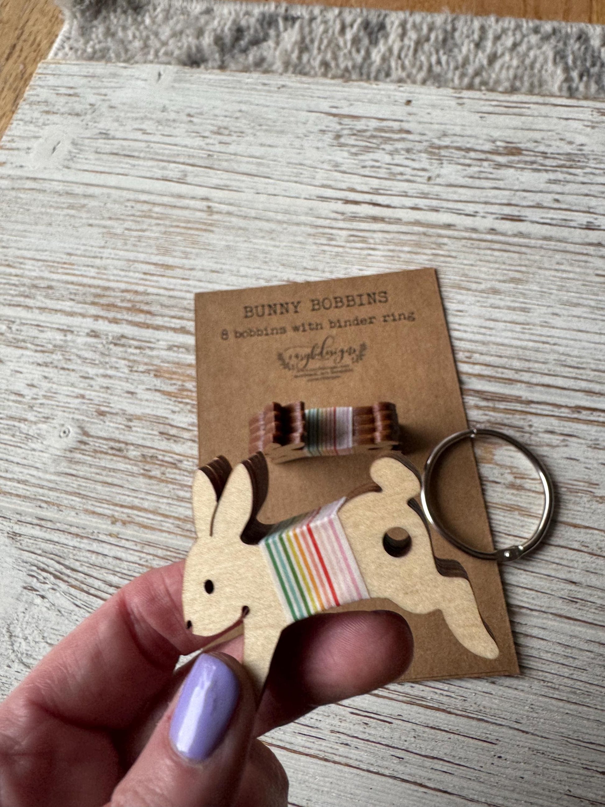 Bunny Rabbit Embroidery Floss Bobbin Gift for Stitchers Thread Winder