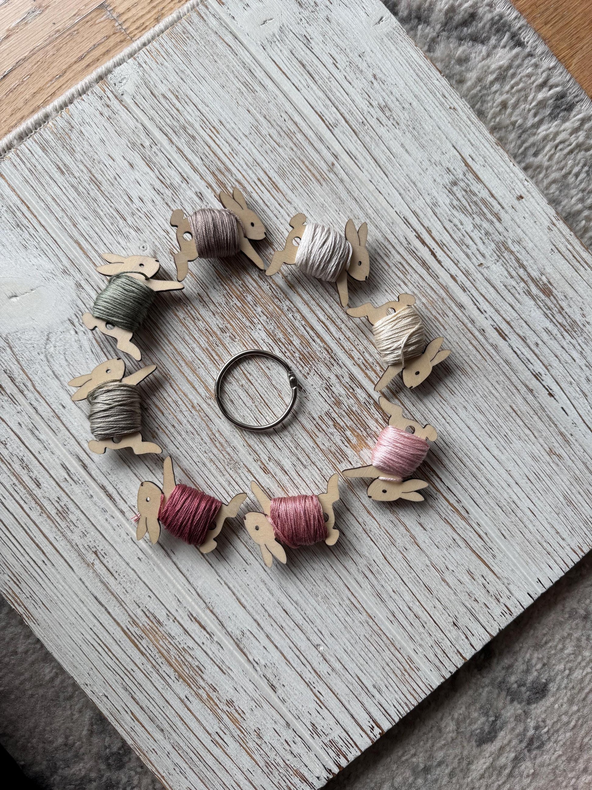 Bunny Rabbit Embroidery Floss Bobbin Gift for Stitchers Thread Winder