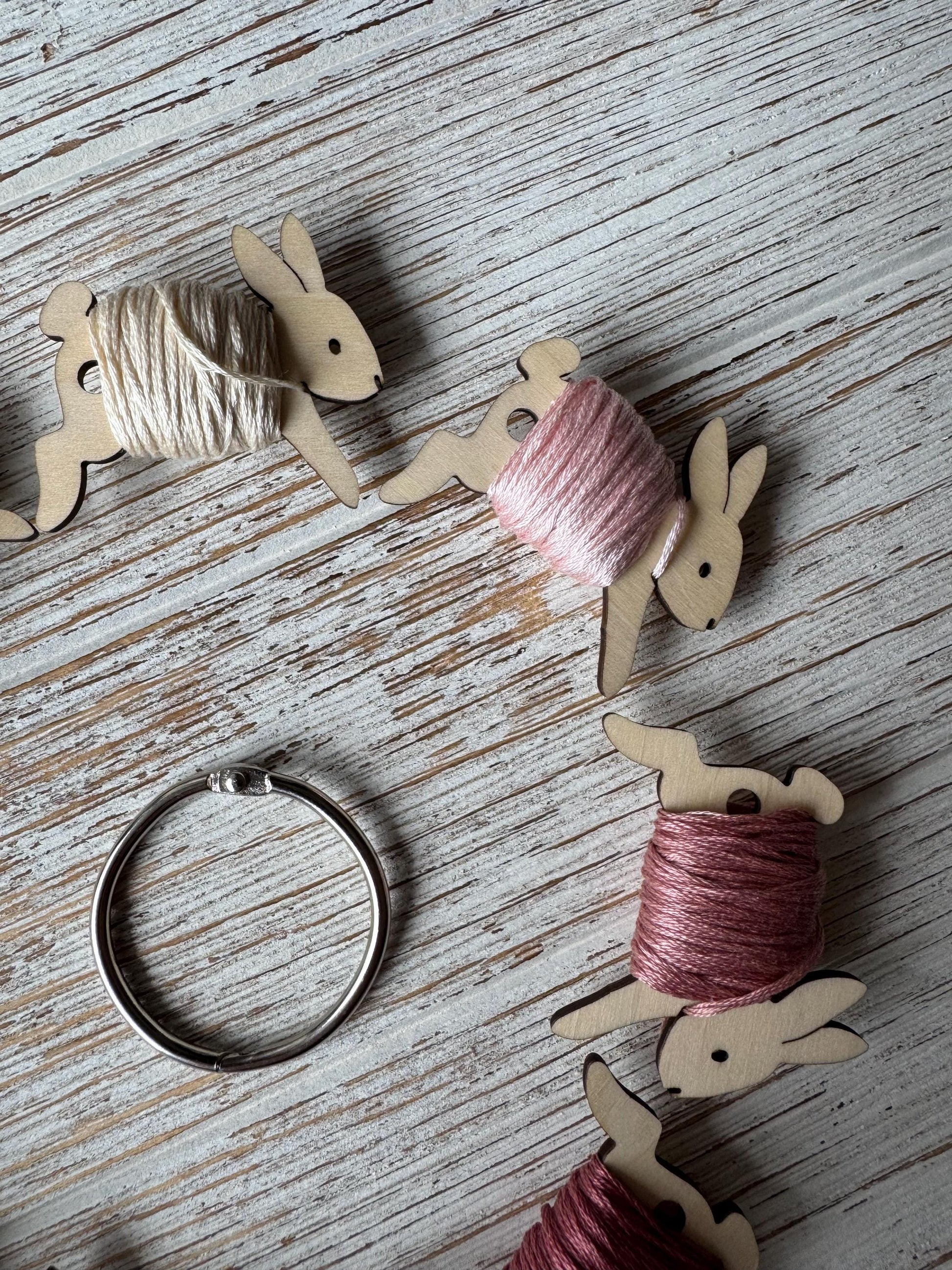 Bunny Rabbit Embroidery Floss Bobbin Gift for Stitchers Thread Winder