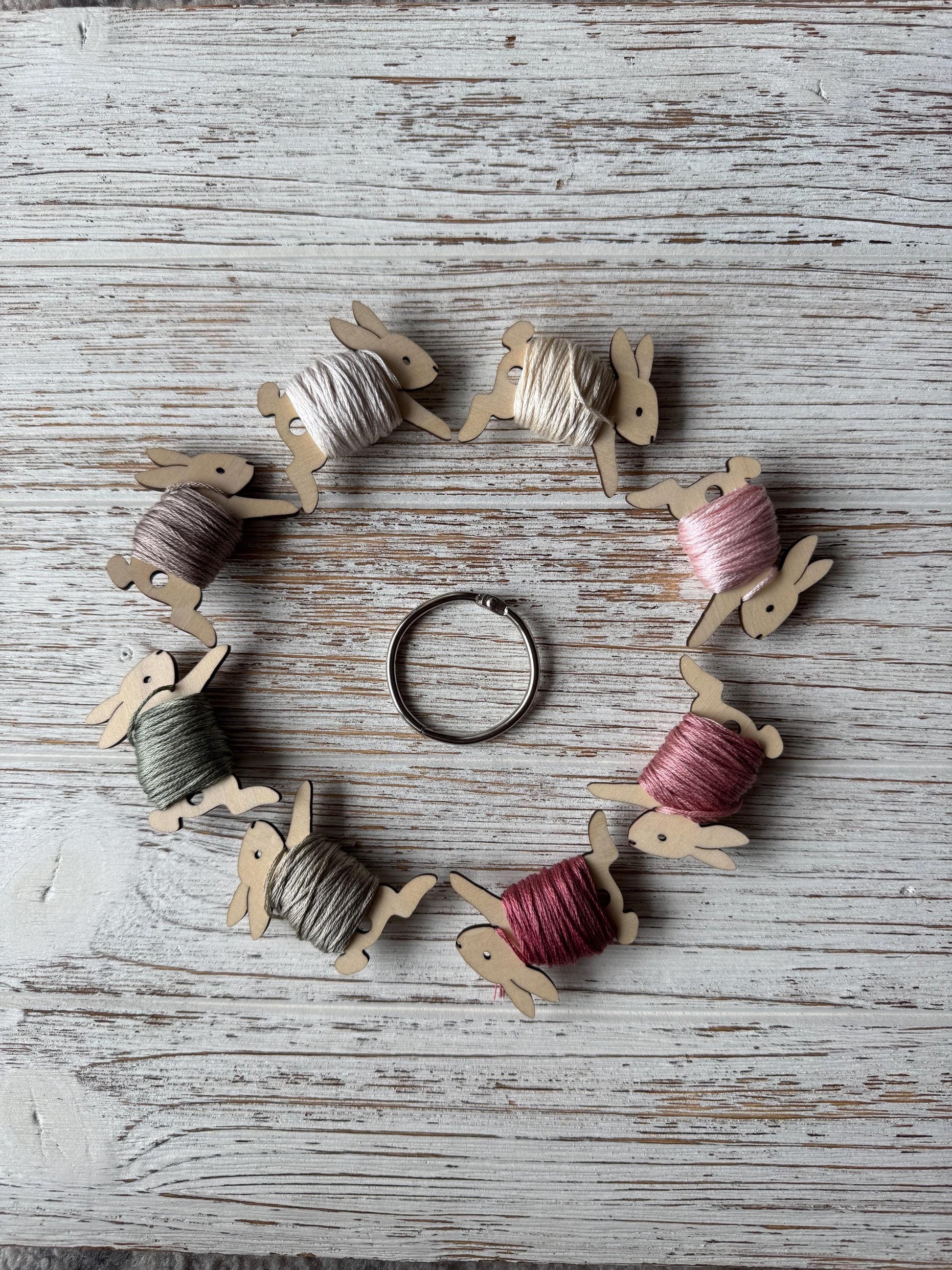 Bunny Rabbit Embroidery Floss Bobbin Gift for Stitchers Thread Winder