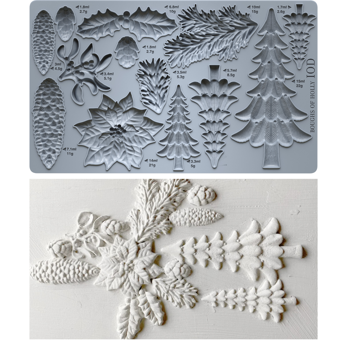 Boughs of Holly - IOD Mould 6 x 10 - Winter Encore 2026 Limited Edition