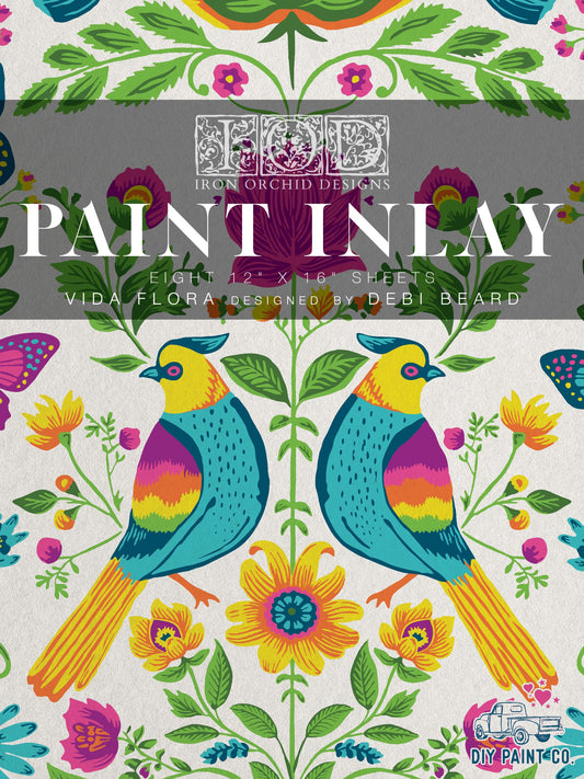 Vida Flora - IOD Paint Inlay - Limited Edition Design by Debbie Beard of Debbie's Design Diary