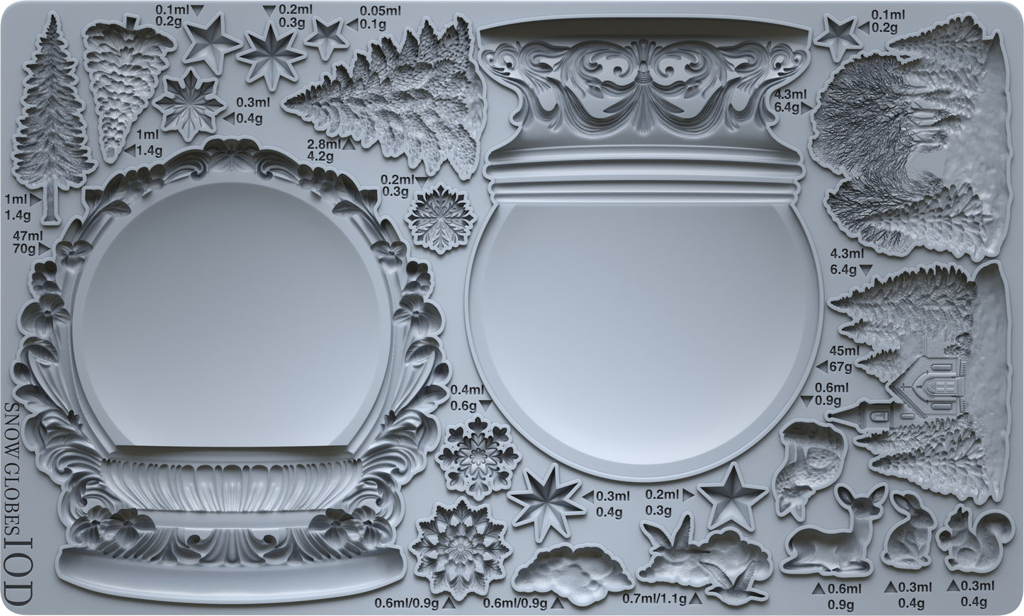 Snow Globes - IOD Decor Mould 6x10 - 2025 Holiday