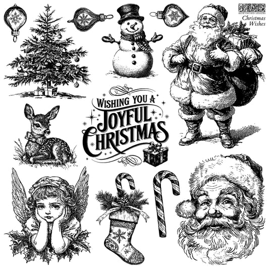 Christmas Wishes - IOD Decor Stamp 12x12 - 2025 Holiday