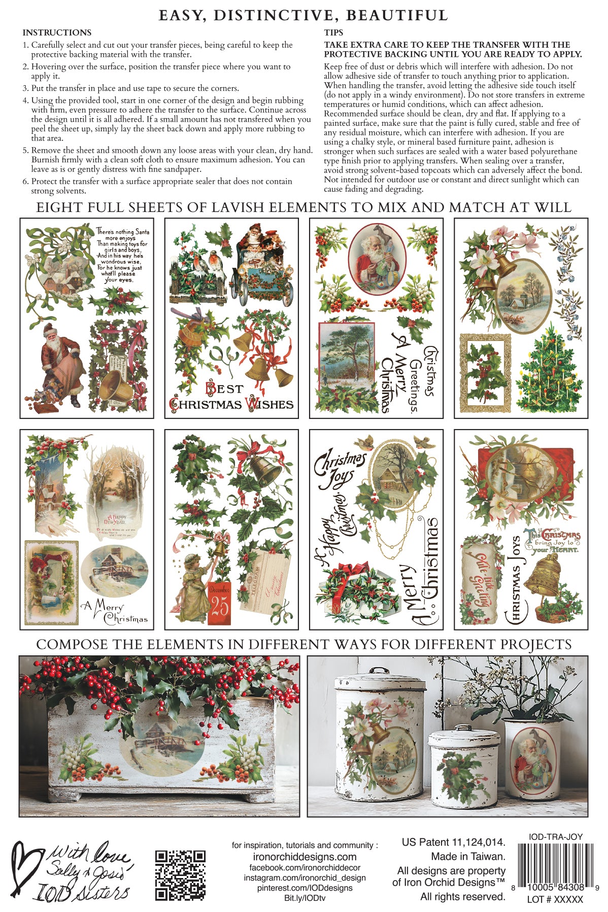 Christmas Joy - IOD Decor Transfer 8x12- 2025 Holiday