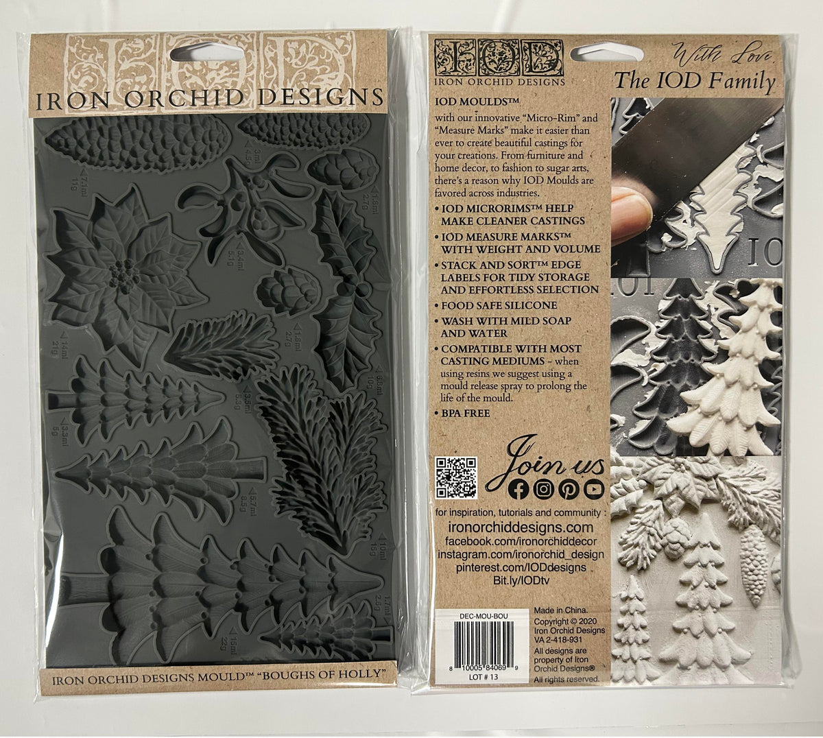 Boughs of Holly - IOD Mould 6 x 10 - Winter Encore 2026 Limited Edition