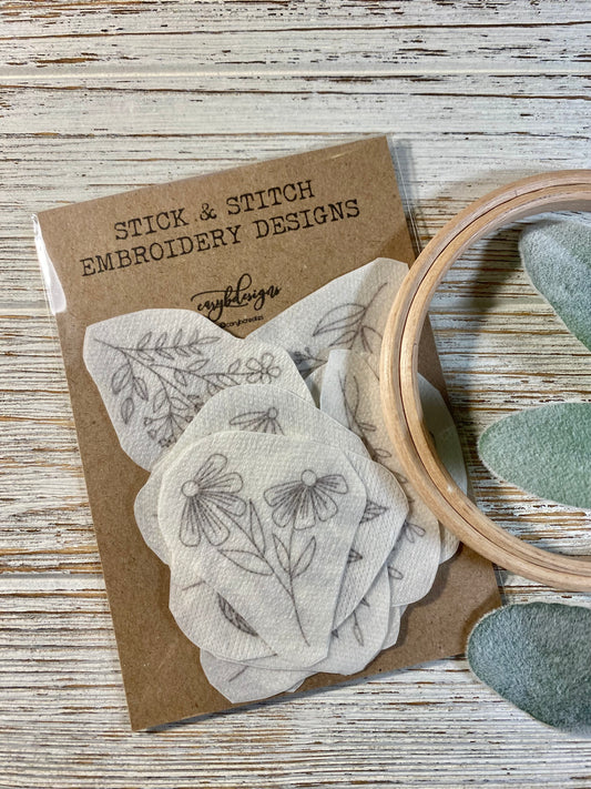 Stick and Stitch Embroidery Pack - Flowers