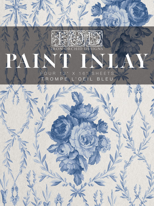 Trompe l'oeil Bleu - IOD Paint Inlay - Limited Edition