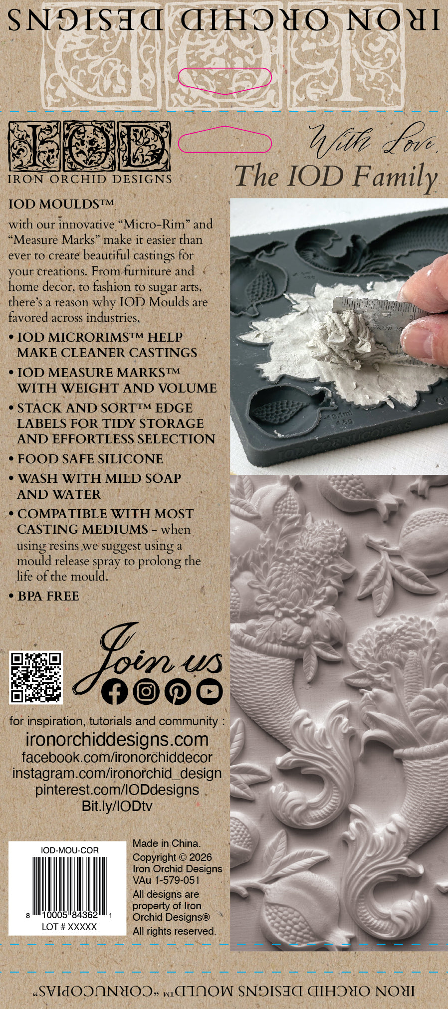 Cornucopias - IOD Mould 6 x 10 - Winter 2026 Limited Edition