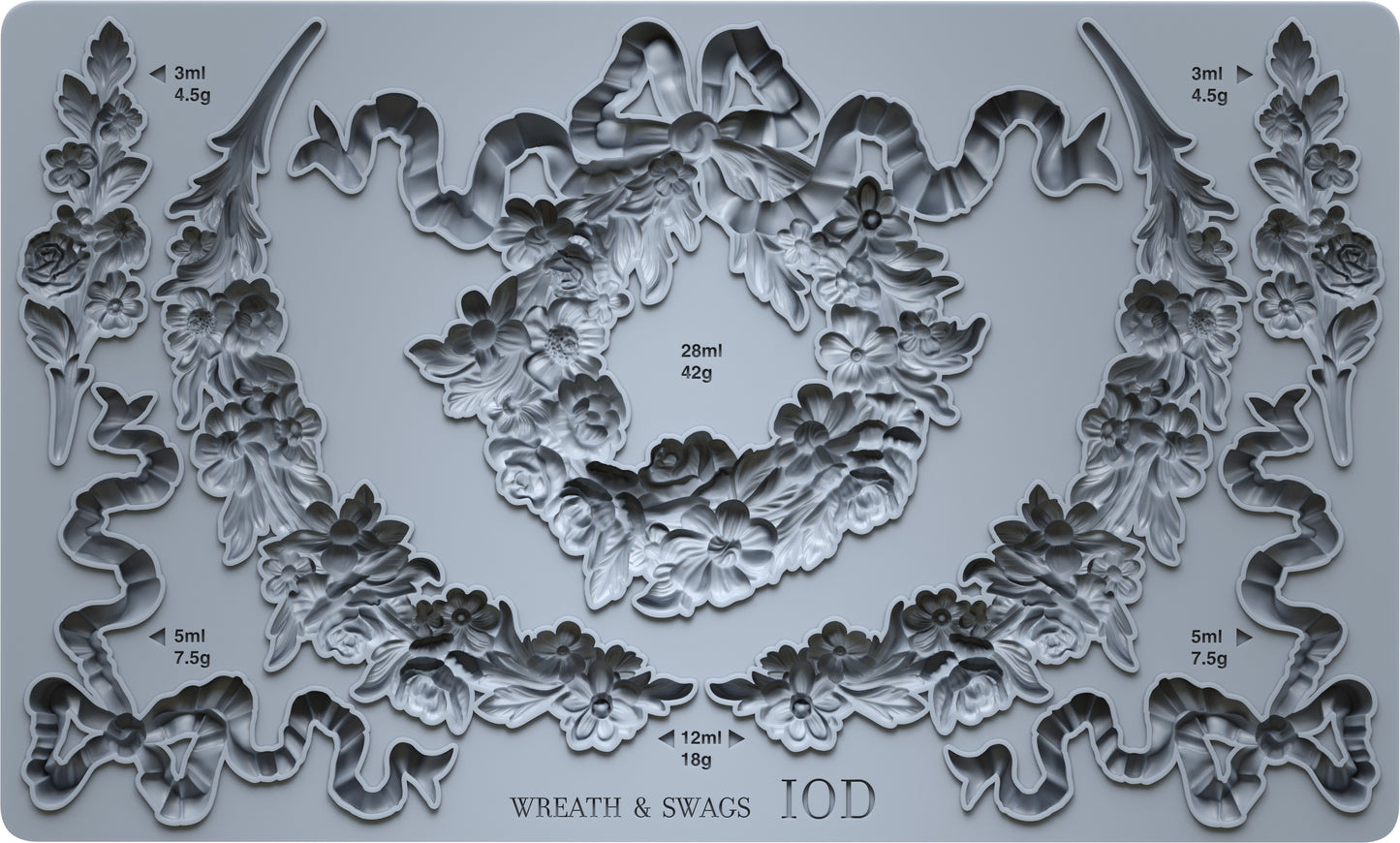 Wreath & Swags - IOD Mould 10x6 - 2026 Spring