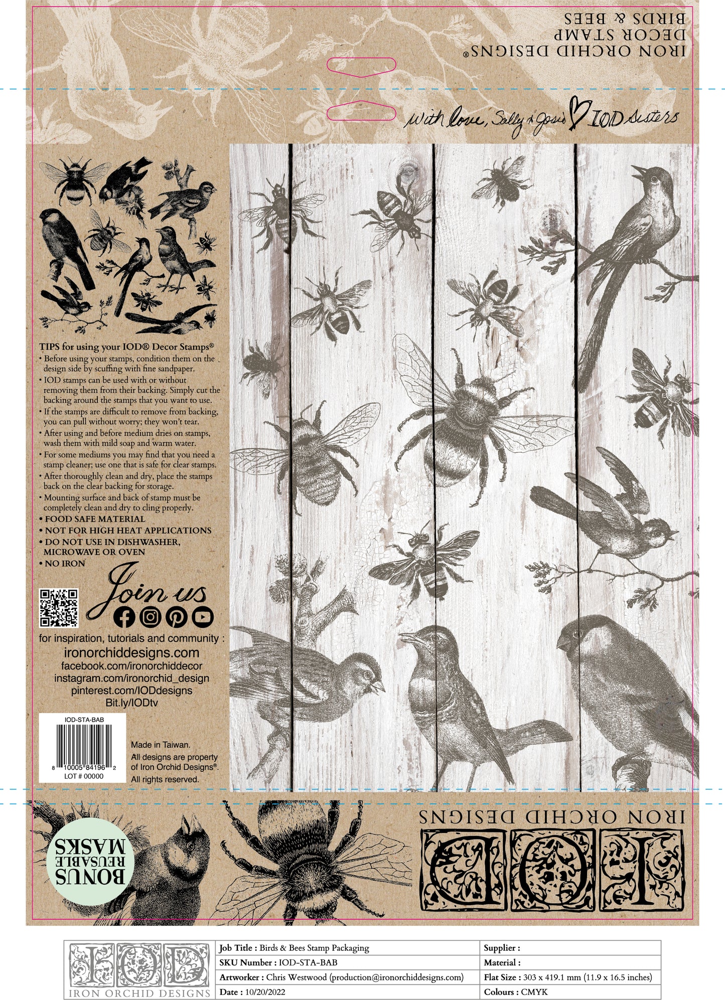 Birds & Bees - IOD Decor Stamp