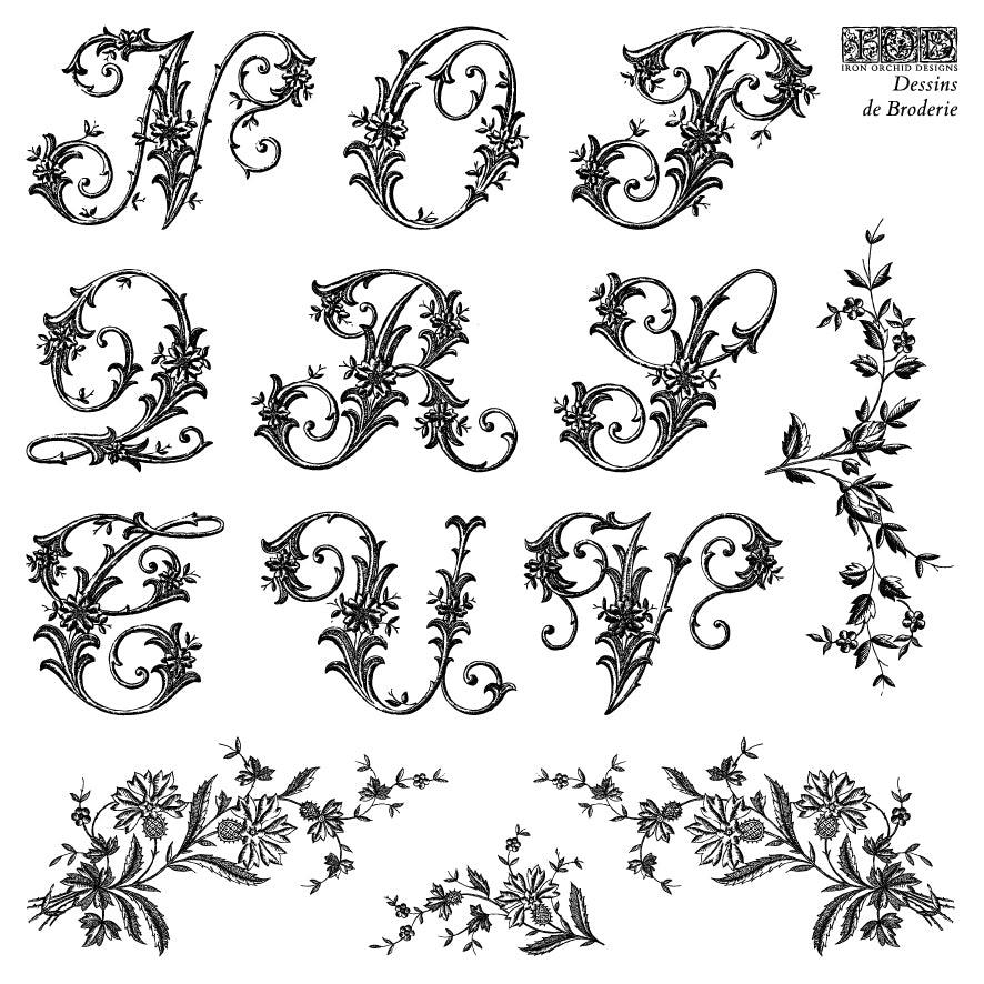 Dressins de Broderie Labels - IOD Stamps 6x6 4 Sheet Boxed Set - 2026 Summer
