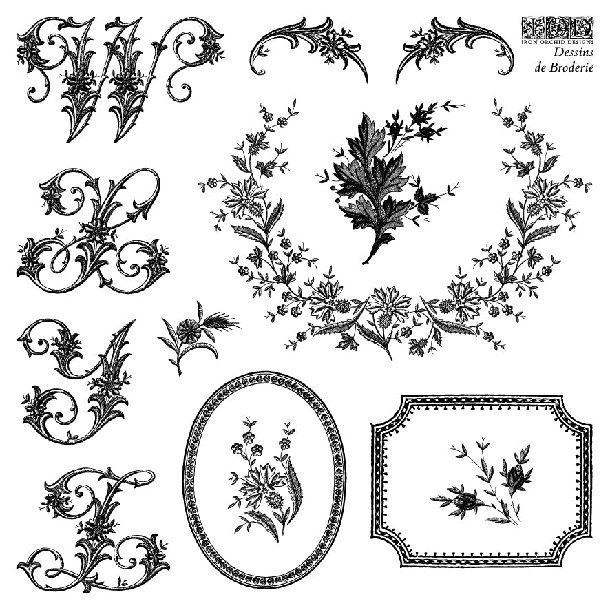 Dressins de Broderie Labels - IOD Stamps 6x6 4 Sheet Boxed Set - 2026 Summer