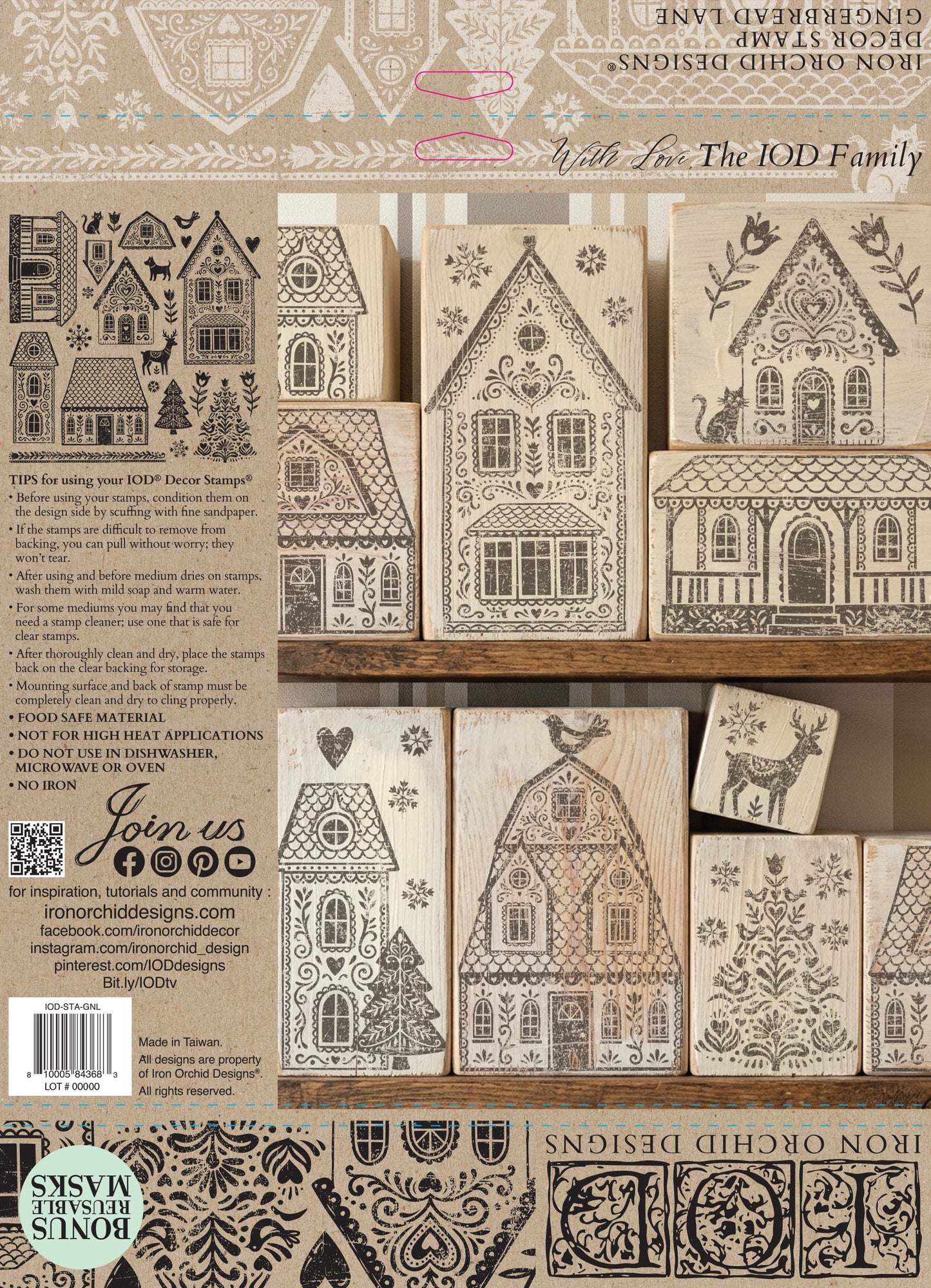 Gingerbread Lane- IOD Stamps 12x12 - 2026 Winter LImited Edition