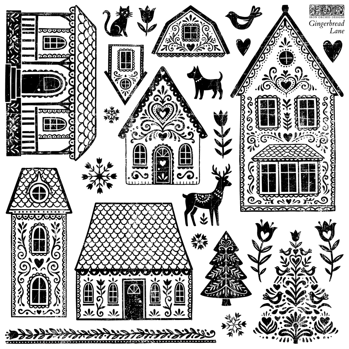 Gingerbread Lane- IOD Stamps 12x12 - 2026 Winter LImited Edition