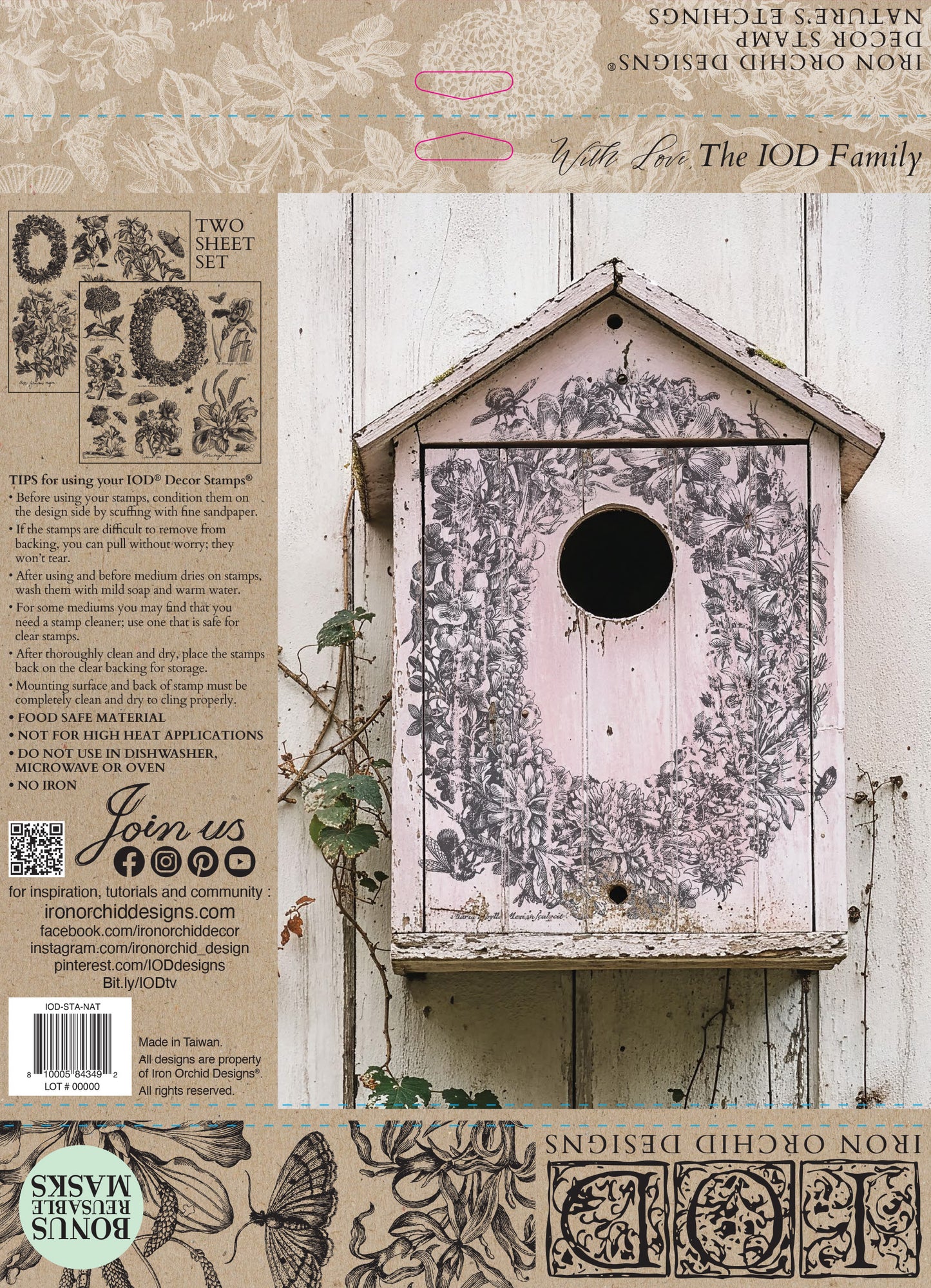 Nature's Etchings - IOD Stamps 12x12 2 sheets - 2026 Summer