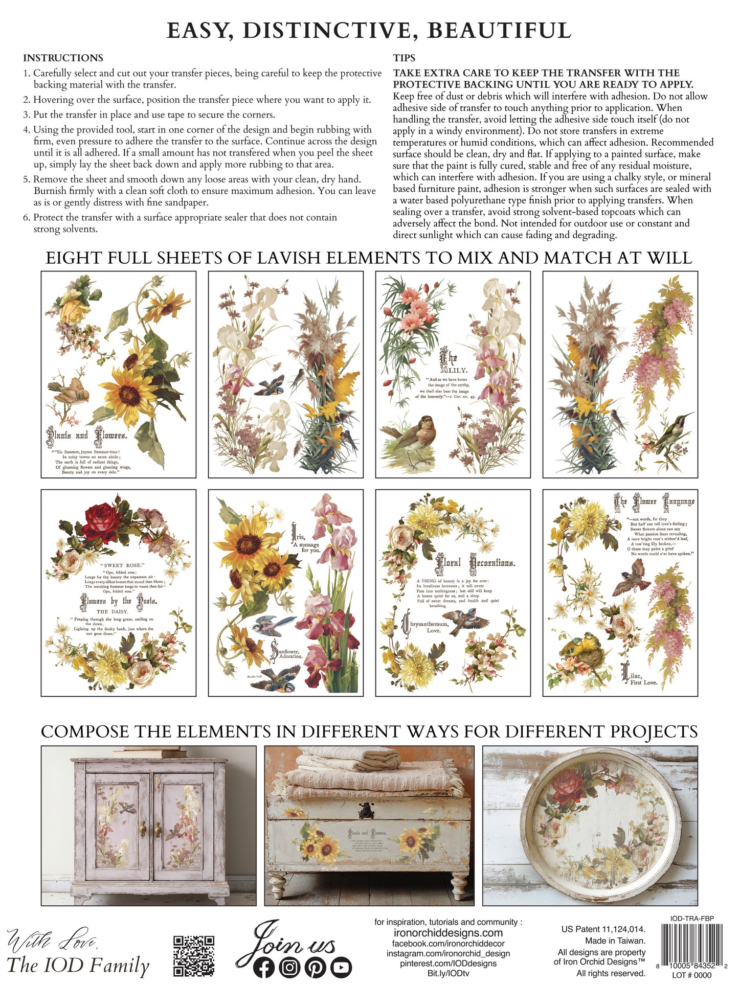 Flowers by the Poets - IOD Transfers 12x16 - 2026 Summer