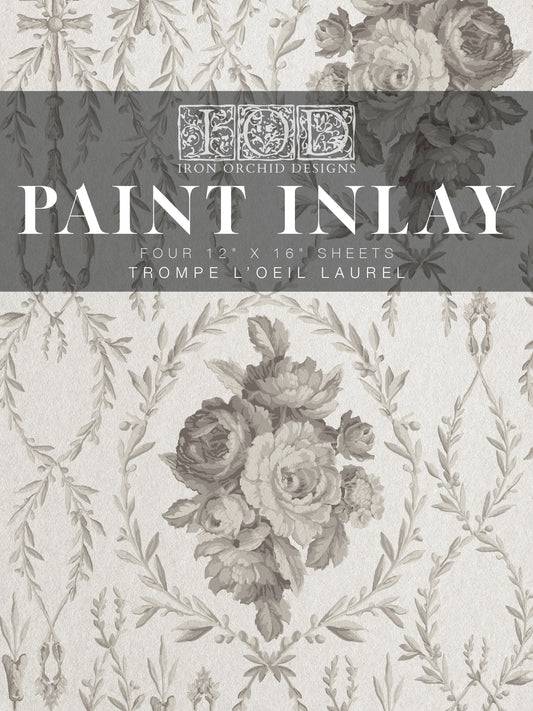 Trompe l'oeil laurel - IOD Paint Inlay - Limited Edition