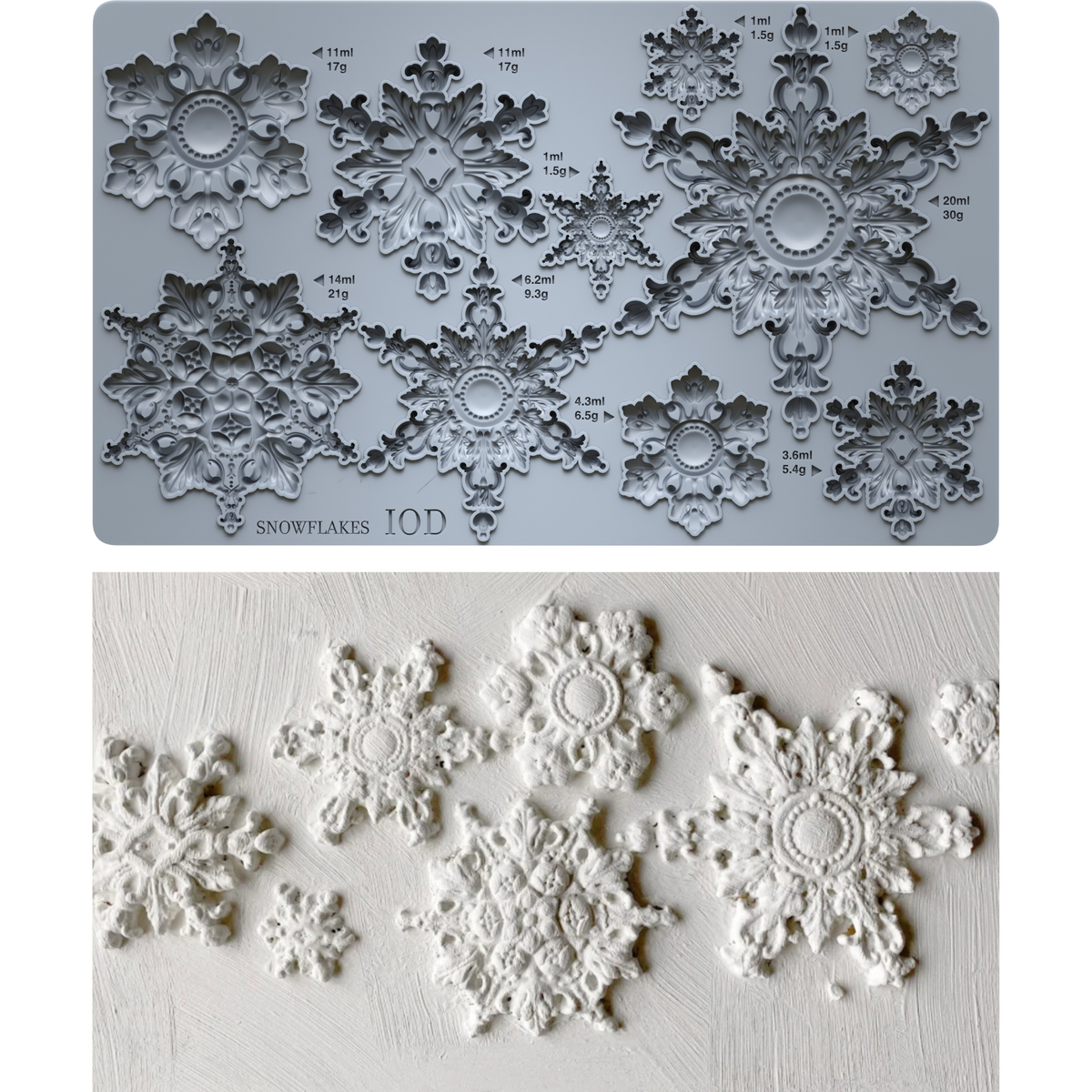 Snowflakes - IOD Mould 6 x 10 - Winter Encore 2026 Limited Edition