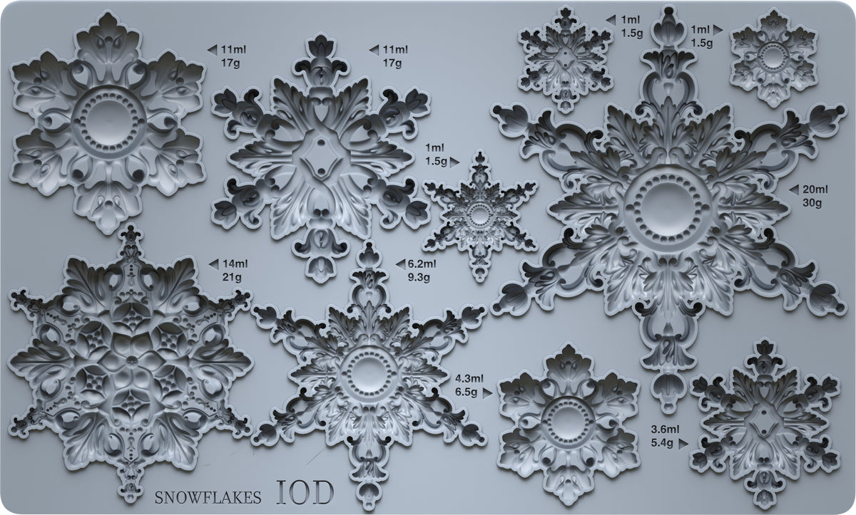 Snowflakes - IOD Mould 6 x 10 - Winter Encore 2026 Limited Edition