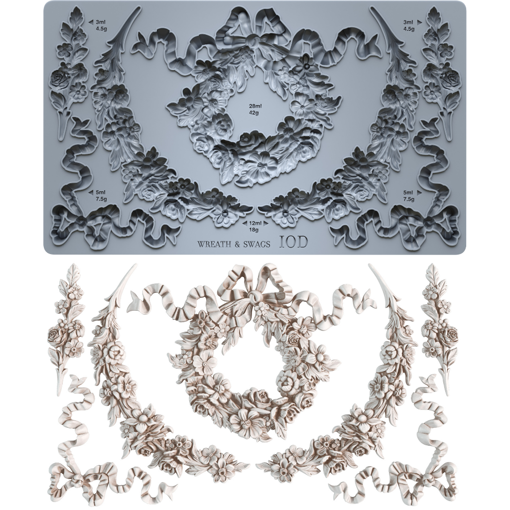 Wreath & Swags - IOD Mould 10x6 - 2026 Spring